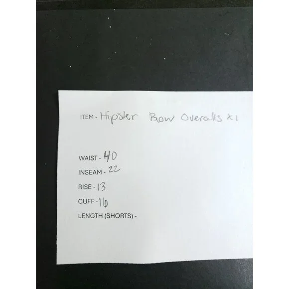 Hipster Row Womens XL Cropped Denim Overalls High Rise Adjustable Buckle Straps - Picture 8 of 9